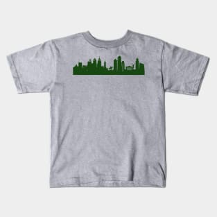PHILADELPHIA skyline in forest green Kids T-Shirt